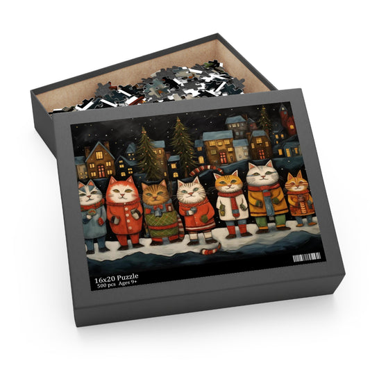 Caroling Kitties, Christmas Cat Puzzle