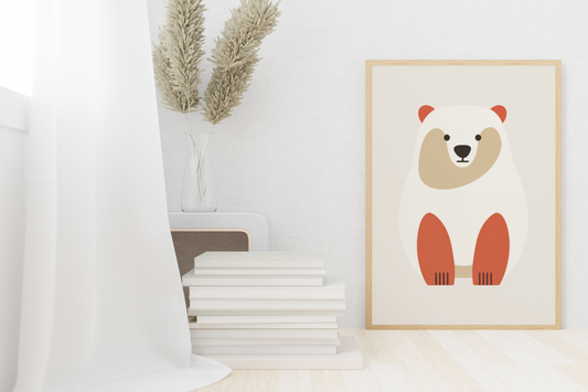 Boho Inspired Bear Print, Kids Nursery Art,  11x14